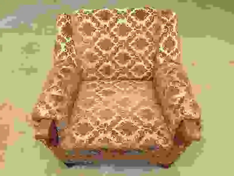 A-517 – Vintage-Fauteuil mit floraler Polsterung