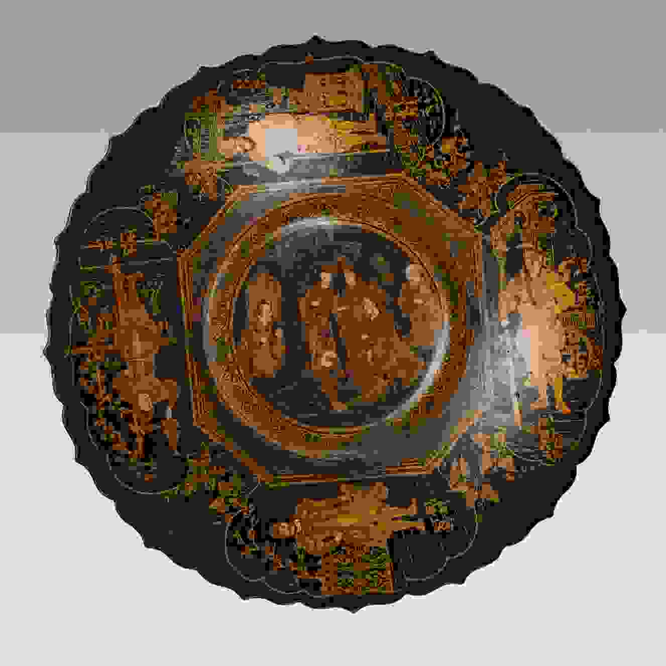 305 - Asiatischer Wandteller mit Golddekor